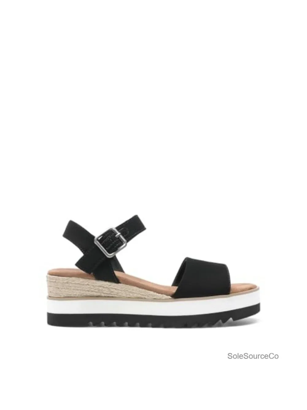Women Espadrille Wedge Sandals Faux Leather Platform Ankle Strap